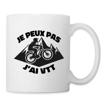 Je Peux Pas J'ai VTT - Mug blanc - blanc - Droite