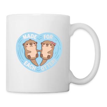 Cute Otters Made For Each Otter Valentines Day - Mug - white - Right