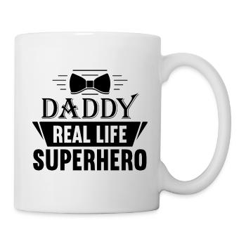 Dad a real hero in real life - Mug - white - Right