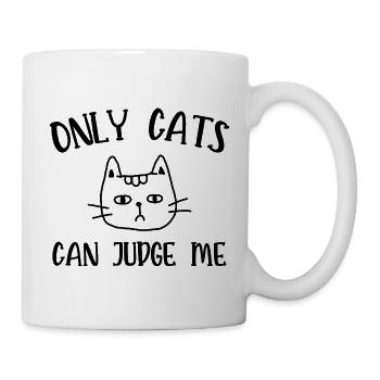 only cats can judge me - Mug - white - Right