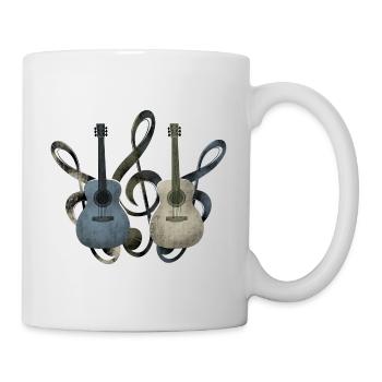 Gitarren Notenschlüssel - Tasse - Weiß - Rechts