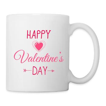 Happy Valentine's day - Tasse - Weiß - Rechts