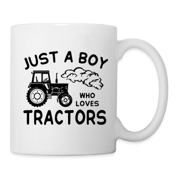 Just a Boy Who Loves Tractors - Tasse - Weiß - Rechts