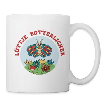 Lüttje Botterlicker kleiner Schmetterling - Tasse - Weiß - Rechts