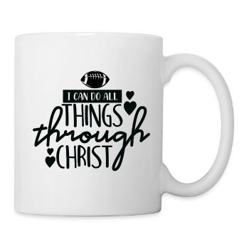 Je peux tout faire par Christ - Football - Mug blanc - blanc - Droite