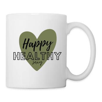 Heureux et sain et sexy - Mug blanc - blanc - Droite