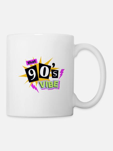 90’s Vibe Neon Aesthetic - Mug - white