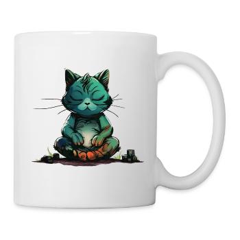 MEditating Cat - Mug blanc - blanc - Droite