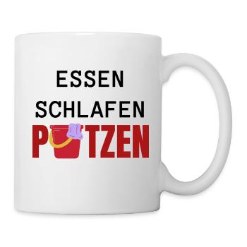 ESSEN SCHLAFEN PUTZEN - Tasse - Weiß - Rechts