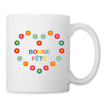 BONNE FÊTE. FÊTE DES MÈRES. FÊTE DES PÈRES. FÊTE - Mug blanc - blanc - Droite