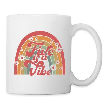 Five Is A Vibe, 5 Jahre alt, Kinder zum 5. Geburtstag - Tasse - Weiß - Rechts