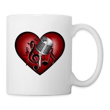 Clef de microphone Stars Heart - Mug blanc - blanc - Droite
