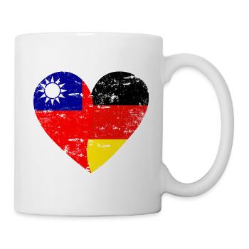 Taiwan Germany Flag Heart - Mug - white - Right