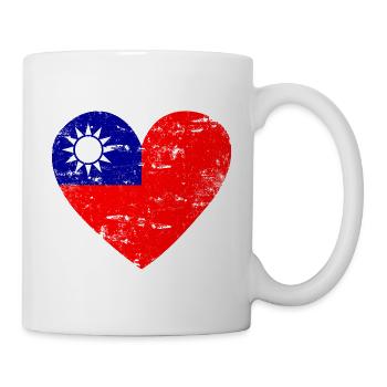 Taiwan Flaggenherz - Tasse - Weiß - Rechts