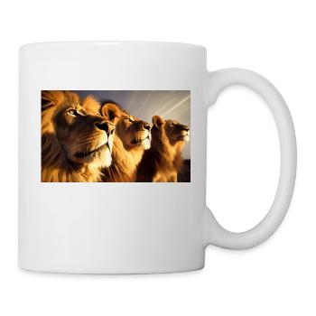 3 lions in the savannah - wilderness & pure nature - Mug - white - Right
