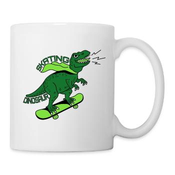 T-Rex Skateboard Dinosaur Skating Skater - Mug - white - Right