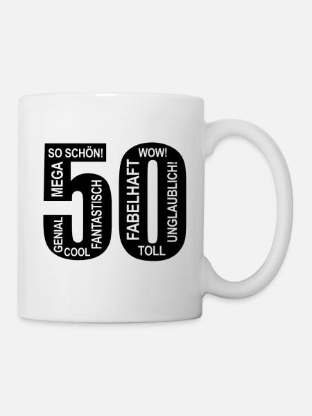 50. Geburtstag Wow Fabelhaft Lustiges Motiv - Tasse - Weiß