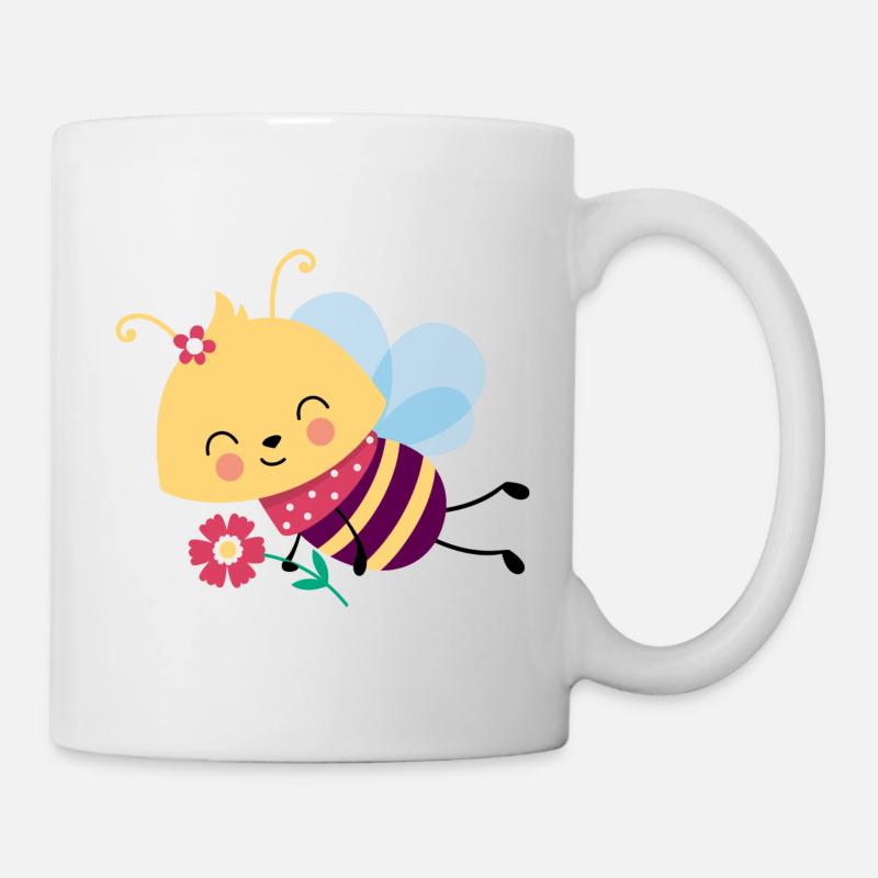 Bee with flower - Mug - white