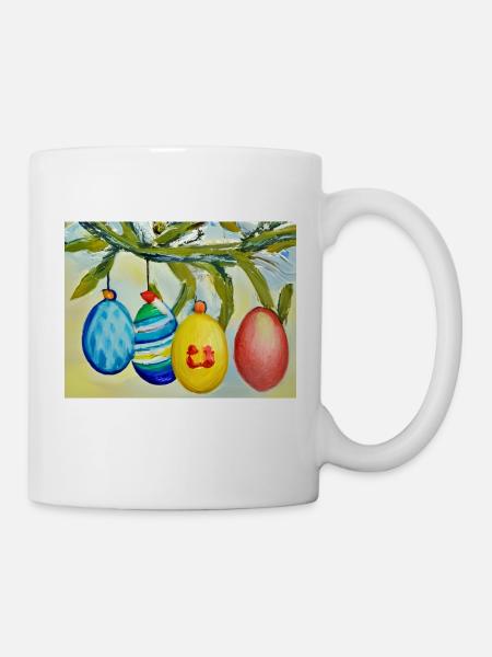 Colorful egg sprig - Mug - white