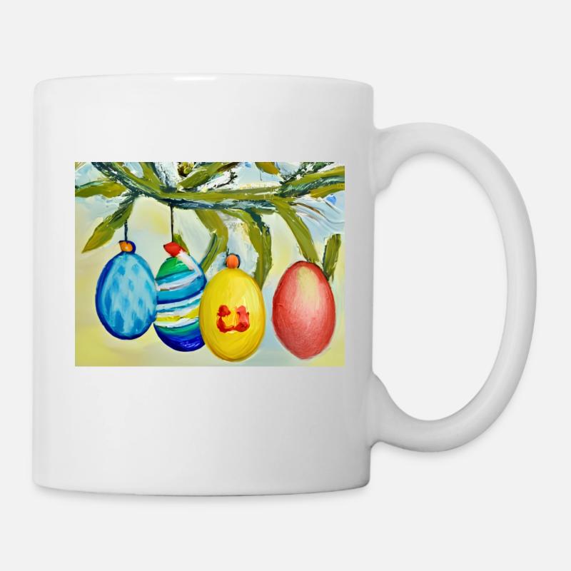 Branche d’œuf colorée - Mug blanc - blanc