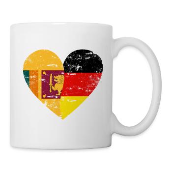 Sri Lanka Germany Flag Heart - Mug - white - Right