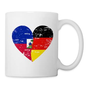 Haiti Germany Flag Heart - Mug - white - Right