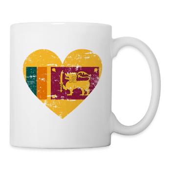 Sri Lanka Flag Heart - Mug - white - Right