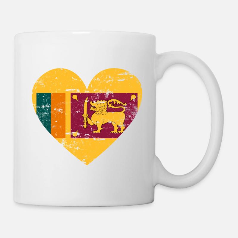 Cœur de drapeau du Sri Lanka - Mug blanc - blanc