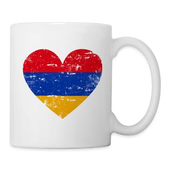 Armenien Flaggenherz - Tasse - Weiß - Rechts