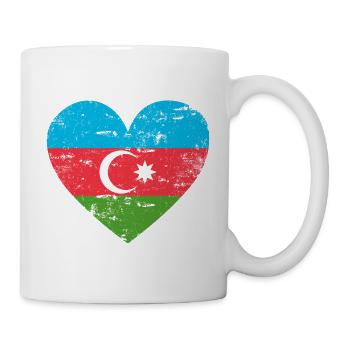 Aserbaidschan Flaggenherz - Tasse - Weiß - Rechts