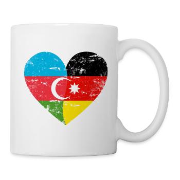 Azerbaijan Germany Flag Heart - Mug - white - Right
