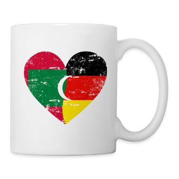 Maldives Germany Flag Heart - Mug - white - Right