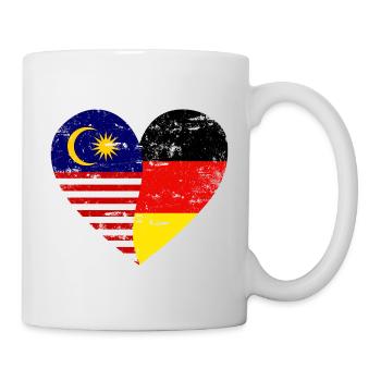 Malaisie Allemagne Flag Heart - Mug blanc - blanc - Droite