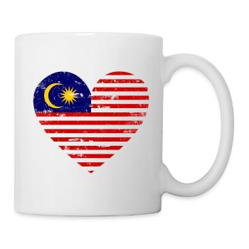 Malaysia Flaggenherz - Tasse - Weiß - Rechts