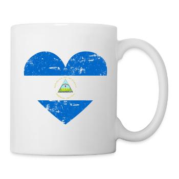 Nicaragua Flaggenherz - Tasse - Weiß - Rechts