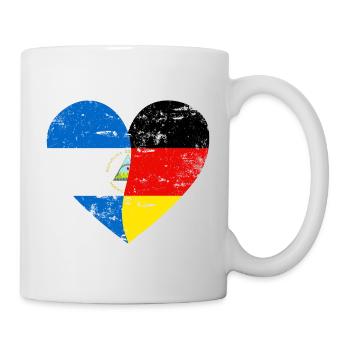 Nicaragua Allemagne Flag Coeur - Mug blanc - blanc - Droite