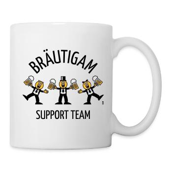 Bräutigam Support Team (JGA, Karikatur, Tanz, B) - Tasse - Weiß - Rechts