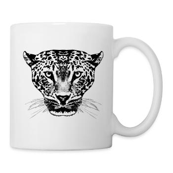Leopard / Kopf - Tasse - Weiß - Rechts