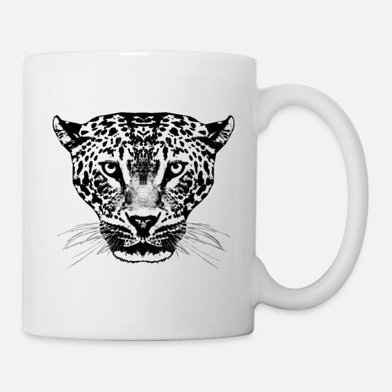 Leopard / Kopf - Tasse - Weiß