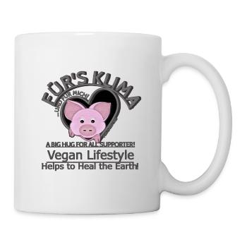 Schweinchen weibl. Vegan Klima SabineVegan - Tasse - Weiß - Rechts