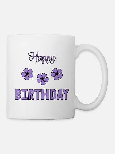 HAPPY BIRTHDAY. JOYEUX ANNIVERSAIRE. ANNIVERSAIRE. - Mug blanc - blanc