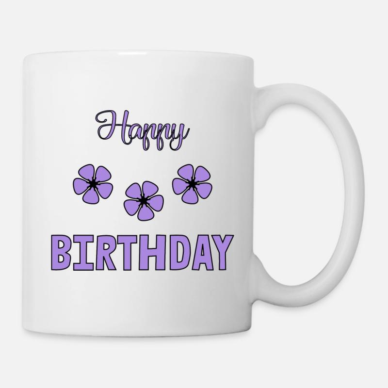 HAPPY BIRTHDAY. JOYEUX ANNIVERSAIRE. ANNIVERSAIRE. - Mug blanc - blanc