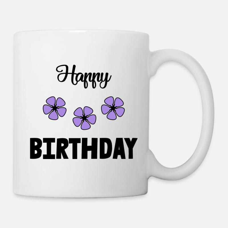 HAPPY BIRTHDAY. JOYEUX ANNIVERSAIRE. ANNIVERSAIRE. - Mug blanc - blanc