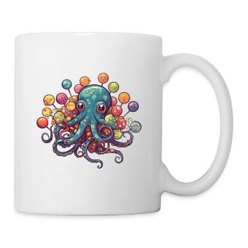 Pieuvre comique drôle avec des sucettes - Mug blanc - blanc - Droite