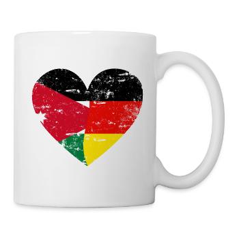 Jordanien Deutschland Flaggenherz - Tasse - Weiß - Rechts