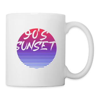 Cadeau vintage "90's sunset" - Mug blanc - blanc - Droite