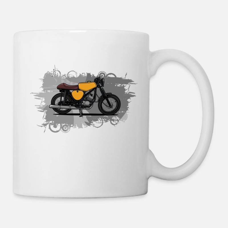 Cafe Racer (jaune) // Illustration - Mug blanc - blanc