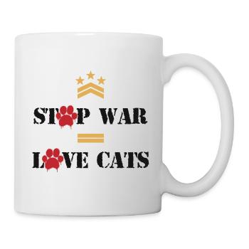 Stop War Love Cats - Mug - white - Right