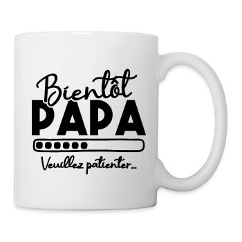 Bientôt papa veuillez patienter - Mug blanc - blanc - Droite