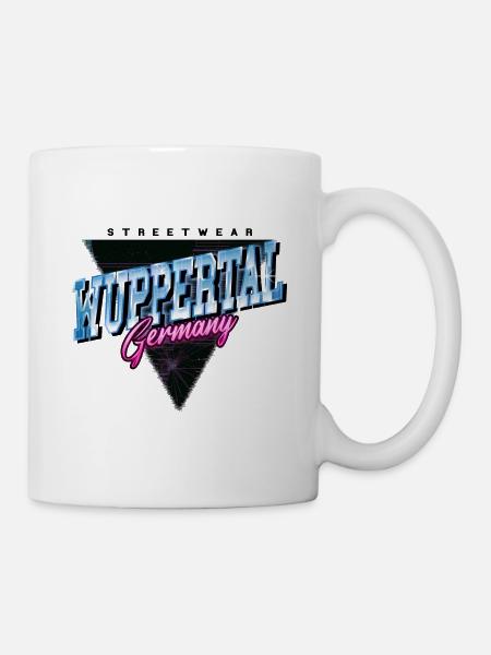 Wuppertal Deutschland Stadt Vintage Retro Neon - Tasse - Weiß